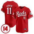 C.Reds #11 Barry Larkin Player Red Vapor Premier Limited Home Fdoa Stitched Jerseys