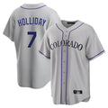 C.Rockies #7 Matt Holliday Player Gray Game Home Fdoa Stitched Jerseys