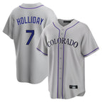 C.Rockies #7 Matt Holliday Player Gray Game Home Fdoa Stitched Jerseys