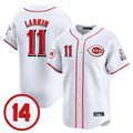 C.Reds #11 Barry Larkin Player White Vapor Premier Limited Home Fdoa Stitched Jerseys