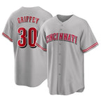 C.Reds #30 Ken Griffey Player Gray Home Game Fdoa Stitched Jerseys