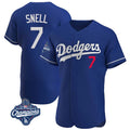LA.Dodgers #7 Blake Snell Player Royal Limited Elite World Series Meet Home Fdoa Stitched Jerseys