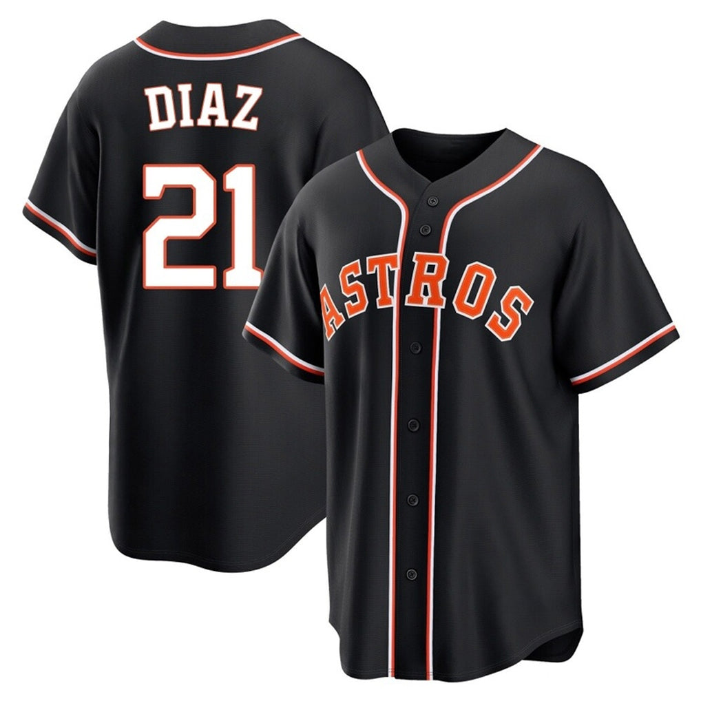 H.Astros #21 Yainer Diaz Player Black Fashion Out Home Game Fdoa Stitched Jerseys