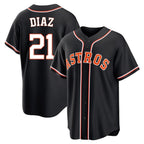 H.Astros #21 Yainer Diaz Player Black Fashion Out Home Game Fdoa Stitched Jerseys