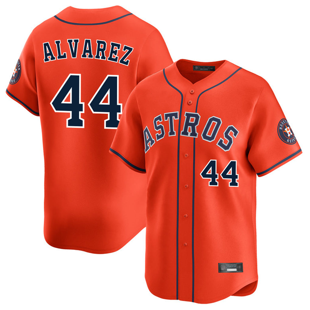 H.Astros #44 Yordan Alvarez Player Orange Home Limited Fdoa Stitched Jerseys