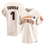 H.Astros #1 Carlos Correa Player Cream Throwback Cooperstown Collection Limited Fdoa Stitched Jerseys