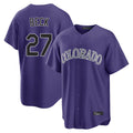 C.Rockies #27 Jordan Beck Player Purple Game Home Fdoa Stitched Jerseys