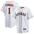 H.Astros #1 Carlos Correa Player White Home Game Fdoa Stitched Jerseys