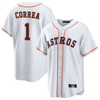 H.Astros #1 Carlos Correa Player White Home Game Fdoa Stitched Jerseys