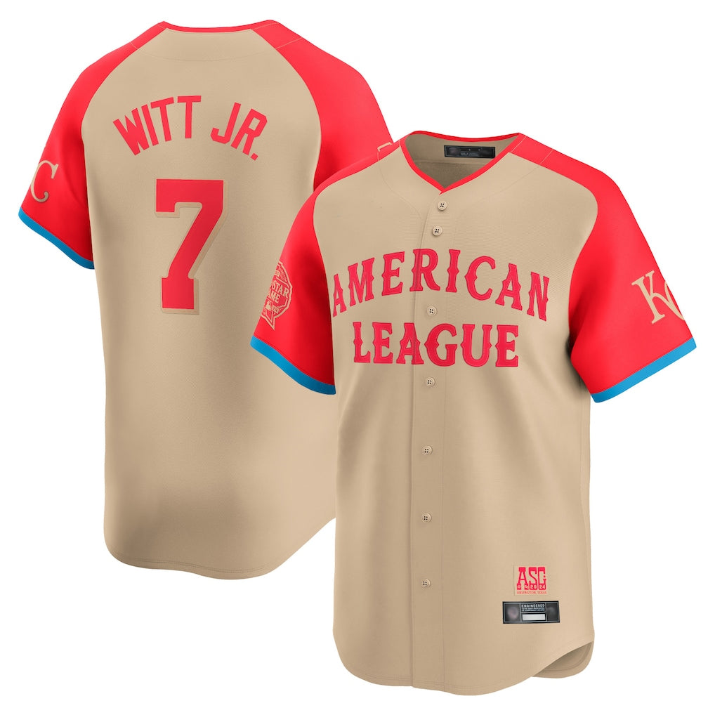 KC.Royals #7 Bobby Witt Jr. Player Cream American League All-Star Game Limited Home Fdoa Stitched Jerseys