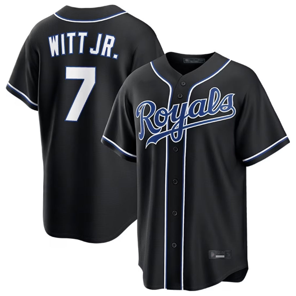 KC.Royals #7 Bobby Witt Jr. Player Black Carbon Fashion Home Game Fdoa Stitched Jerseys