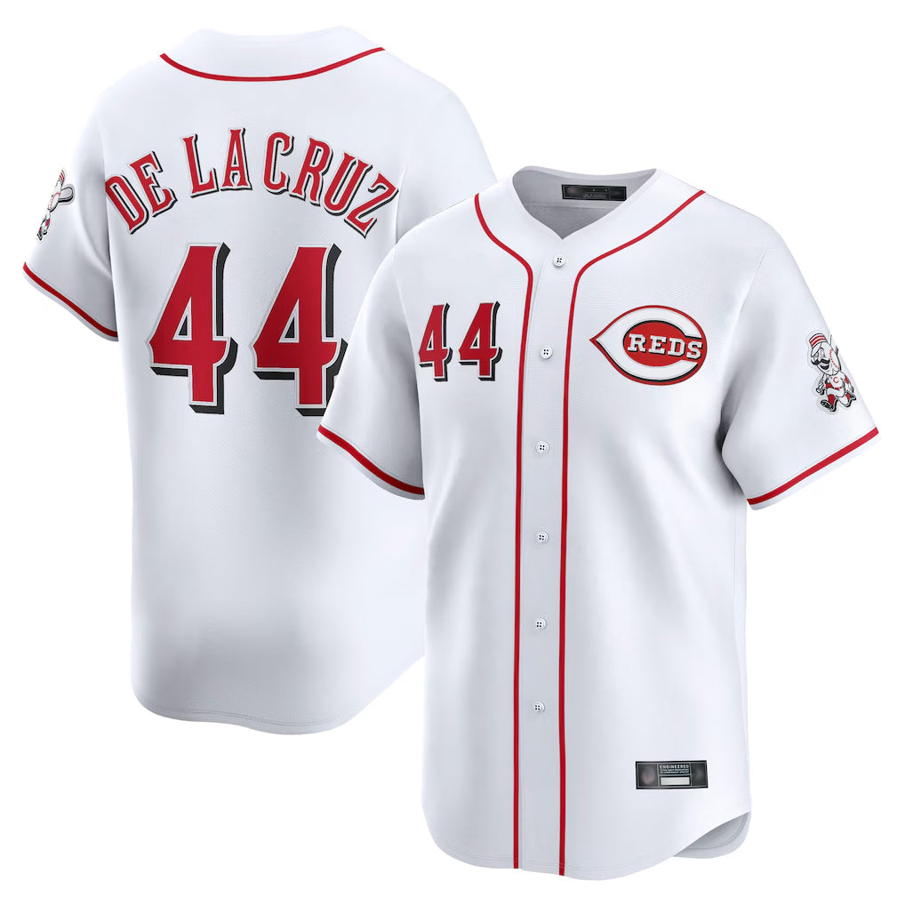 C.Reds #44 Elly De La Cruz Player White Home Limited Fdoa Stitched Jerseys