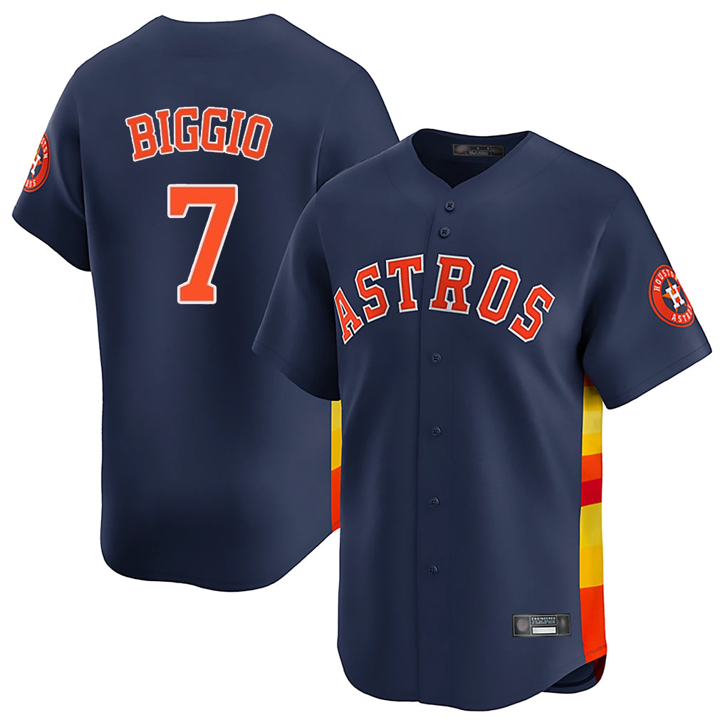 H.Astros #7 Craig Biggio Player Navy Home Limited Fdoa Stitched Jerseys