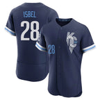 KC.Royals #28 Kyle Isbel Player Navy City Connect Limited Elite Home Fdoa Stitched Jerseys