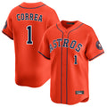 H.Astros #1 Carlos Correa Player Orange Home Limited Fdoa Stitched Jerseys