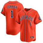 H.Astros #1 Carlos Correa Player Orange Home Limited Fdoa Stitched Jerseys