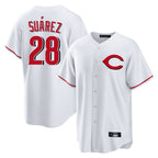 C.Reds #28 Eugenio Su¨¢rez Player White Home Game Fdoa Stitched Jerseys