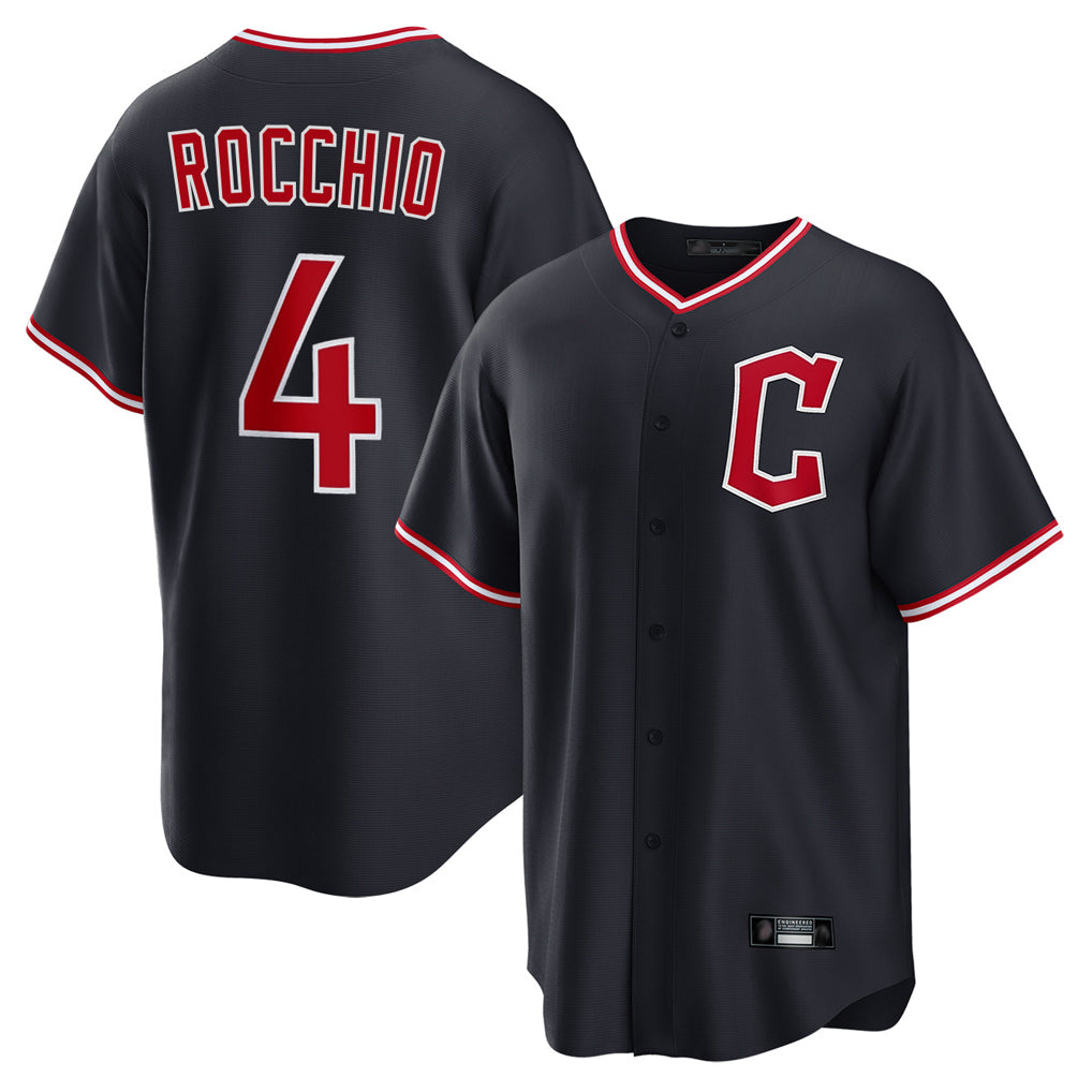 C.Guardians #4 Brayan Rocchio Player Navy Home Game Fdoa Stitched Jerseys