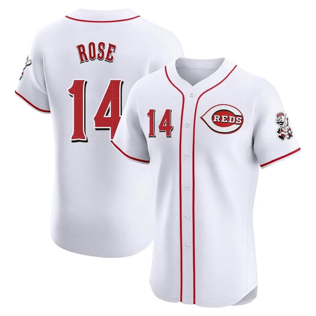 C.Reds #14 Pete Rose Player White Limited Elite Home Fdoa Stitched Jerseys