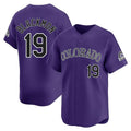 C.Rockies #19 Charlie Blackmon Player Purple Limited Home Fdoa Stitched Jerseys