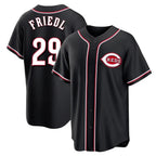 C.Reds #29 TJ Friedl Player Black Fashion Out Home Game Fdoa Stitched Jerseys