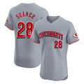 C.Reds #28 Eugenio Su¨¢rez Player Gray Limited Elite Home Fdoa Stitched Jerseys