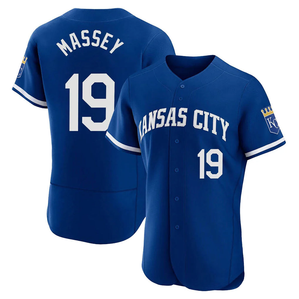 KC.Royals #19 Michael Massey Player Royal City Connect Limited Elite Home Game Fdoa Stitched Jerseys