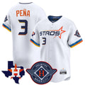 H.Astros #3 Jeremy Pe?a Player White City Connect Texas Patch Vapor Premier Limited Home Fdoa Stitched Jerseys