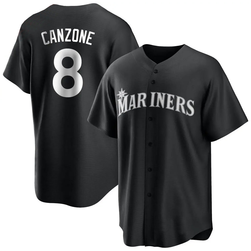 S.Mariners #8 Dominic Canzone Player Black Home Limited Fdoa Stitched Jerseys