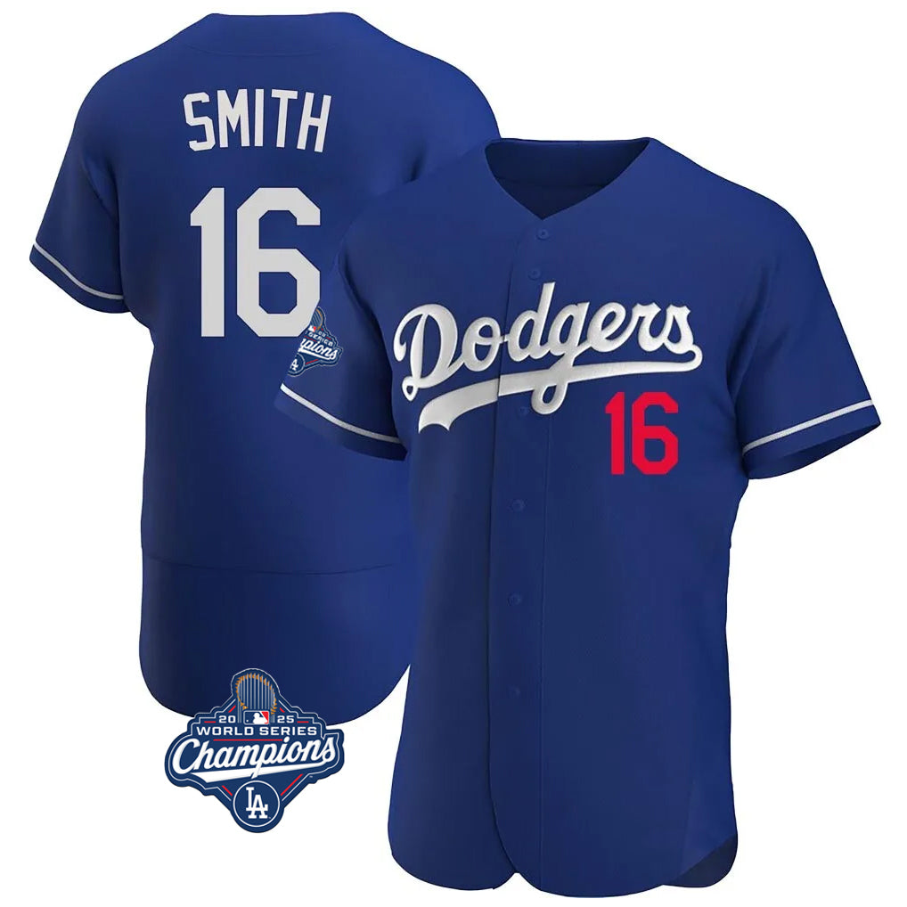 LA.Dodgers #16 Will Smith Player Royal World Series Meet Limited Elite Home Fdoa Stitched Jerseys