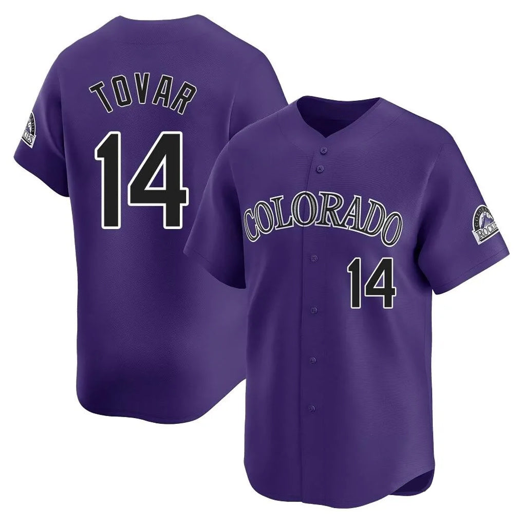 C.Rockies #14 Ezequiel Tovar Player Purple Limited Home Fdoa Stitched Jerseys