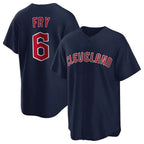 C.Guardians #6 David Fry Player Navy Game Home Fdoa Stitched Jerseys
