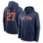 H.Astros #27 Jose Altuve Player Navy Club Fleece Pullover Hoodie Fdoa Stitched Jerseys