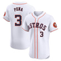 H.Astros #3 Jeremy Pe?a Player White Limited Elite Home Fdoa Stitched Jerseys