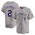 C.Rockies #2 Tyler Freeman Player Gray Limited Home Fdoa Stitched Jerseys