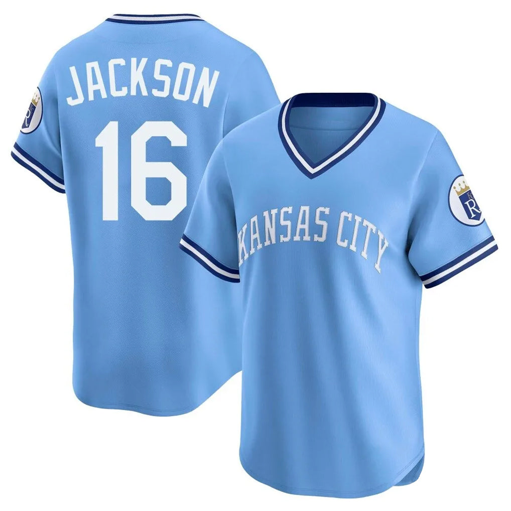 KC.Royals #16 Bo Jackson Player Light Blue Limited Throwback Cooperstown Collection T-shirt Fdoa Stitched Jerseys