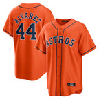 H.Astros #44 Yordan Alvarez Player Orange Home Game Fdoa Stitched Jerseys