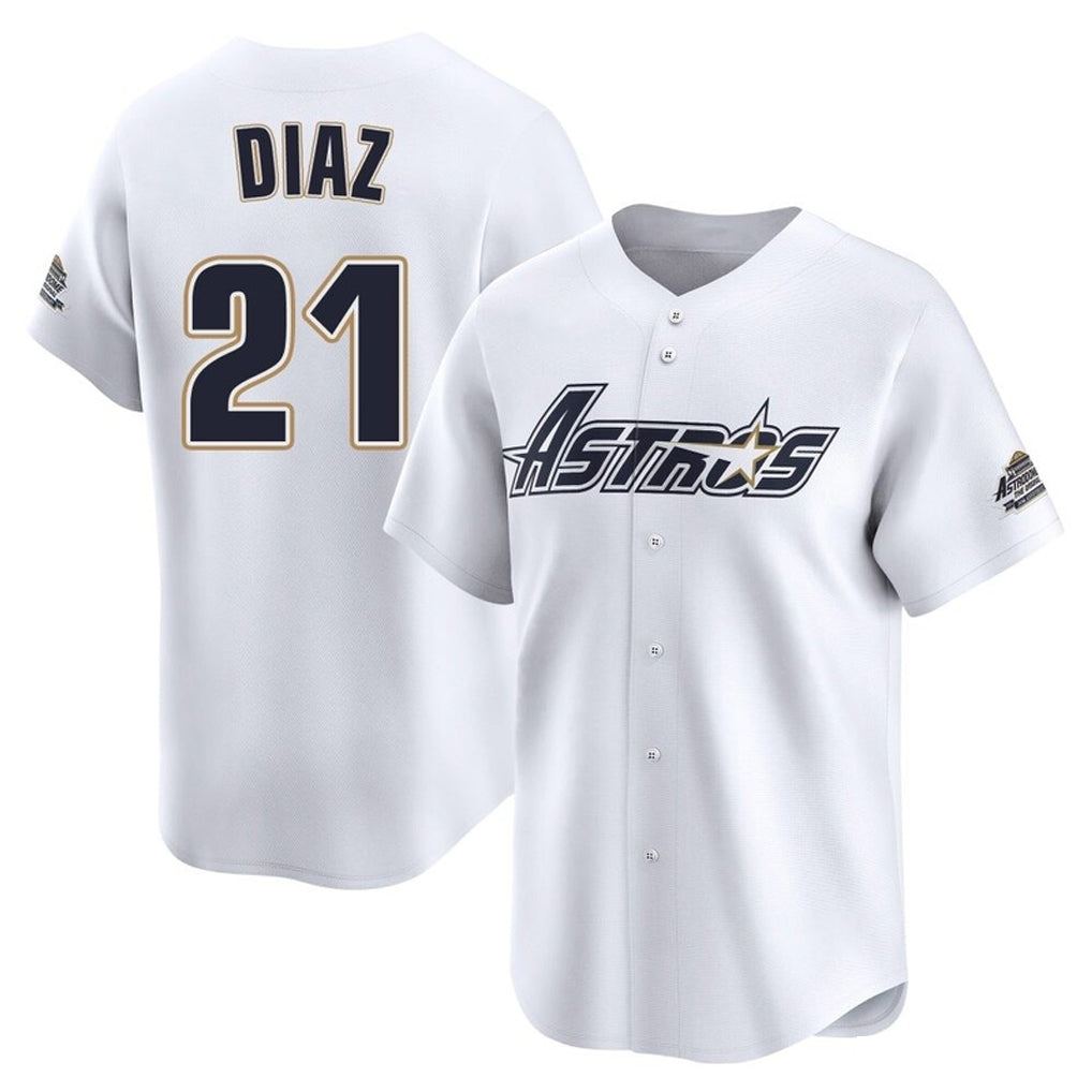 H.Astros #21 Yainer Diaz Player White Throwback Cooperstown Collection Limited Fdoa Stitched Jerseys