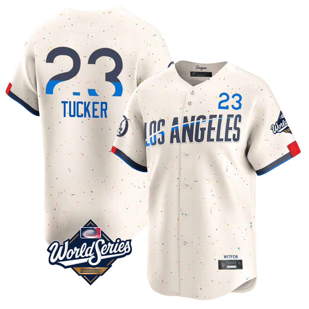 LA.Dodgers #23 Kyle Tucker Player Cream World Series City Connect Limited Home Fdoa Stitched Jerseys