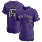 C.Rockies #15 Hunter Goodman Player Purple Limited Elite Home Fdoa Stitched Jerseys