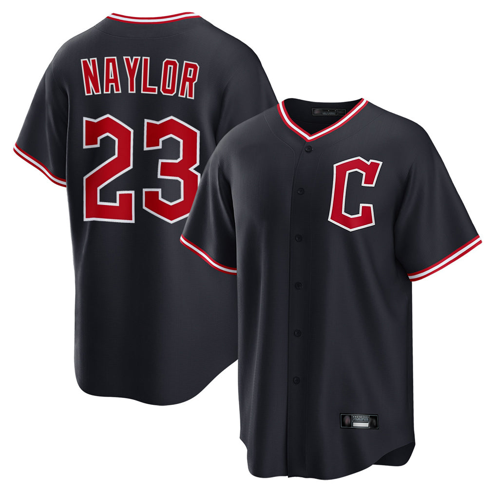 C.Guardians #23 Bo Naylor Player Navy Home Game Fdoa Stitched Jerseys