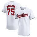 C.Guardians #75 Connor Brogdon Player White Limited Elite Home Fdoa Stitched Jerseys