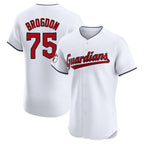 C.Guardians #75 Connor Brogdon Player White Limited Elite Home Fdoa Stitched Jerseys