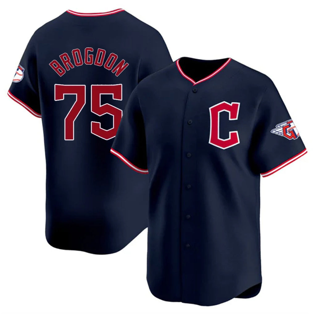 C.Guardians #75 Connor Brogdon Player Navy Limited Home Fdoa Stitched Jerseys