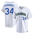 S.Mariners #34 Felix Hernandez Player White Limited Throwback Cooperstown Collection Fdoa Stitched Jerseys