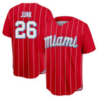 M.Marlins #26 Janson Junk Player Red City Connect Home Game Fdoa Stitched Jerseys