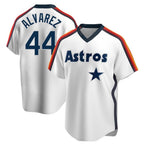 H.Astros #44 Yordan Alvarez Player White Cooperstown Collection T-shirt Fdoa Stitched Jerseys