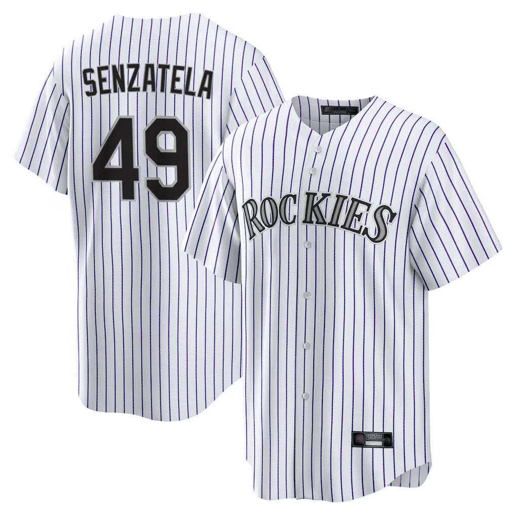 C.Rockies #49 Antonio Senzatela Player White Game Home Fdoa Stitched Jerseys