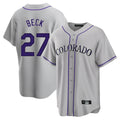 C.Rockies #27 Jordan Beck Player Gray Game Home Fdoa Stitched Jerseys