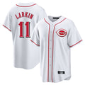 C.Reds #11 Barry Larkin Player White Game Home Fdoa Stitched Jerseys